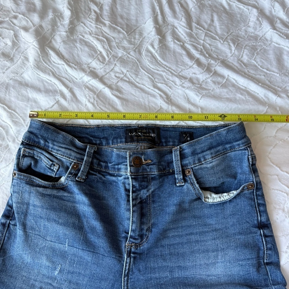 Lucky Brand Brooke Leggings Dark Blue Skinny Jeans Dark Wash Ankle Distressed - Picture 6 of 11